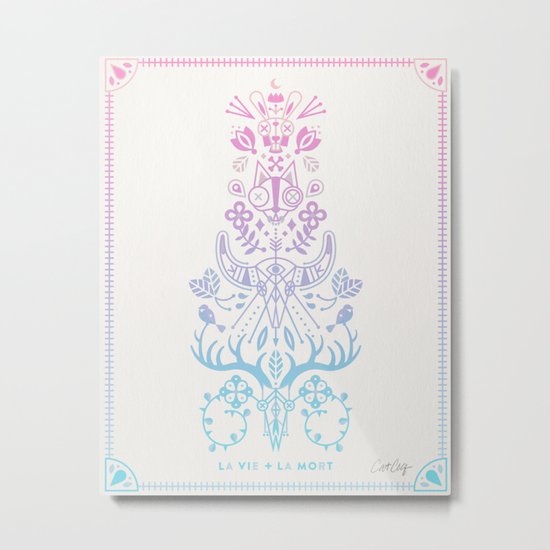 La Vie + La Mort: Rose Quartz & Serenity Ombré Metal Print