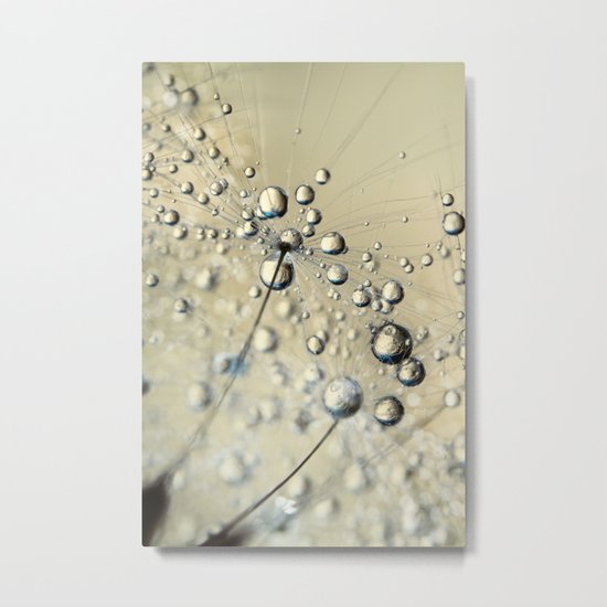 Soft Gold Dandy Drops Metal Print