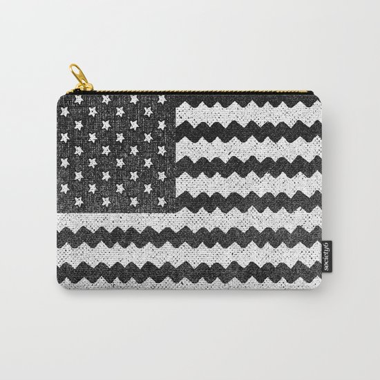 Black Zig Zag Flag Carry-All Pouch