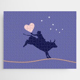 Cowboy in Love - Taurus Zodiac Sign for Valentine's Day  Jigsaw Puzzle