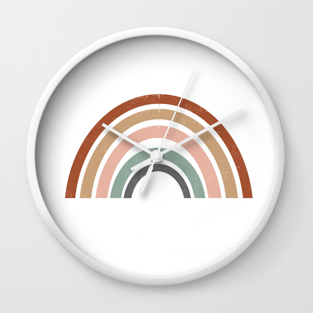 Rainbow Earth Tone Cute Kids Room Decor Muted Rainbow Art Print