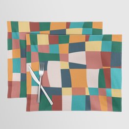 Colorful Geometric Checkered Prints Placemat