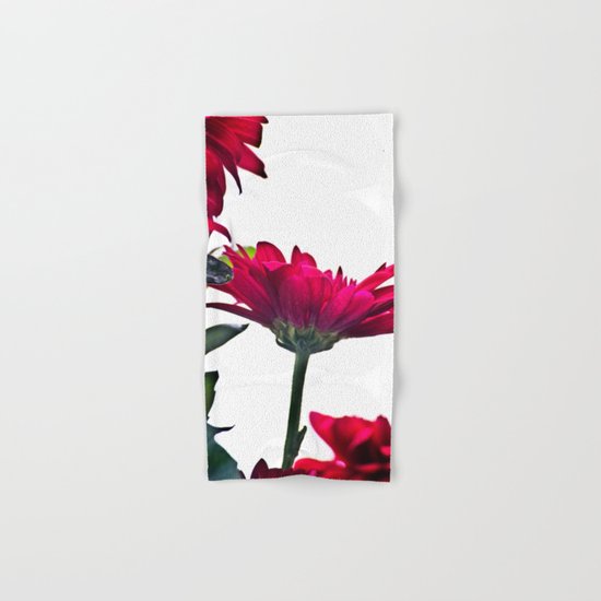 Red Chrysanthemum Flowers Hand & Bath Towel