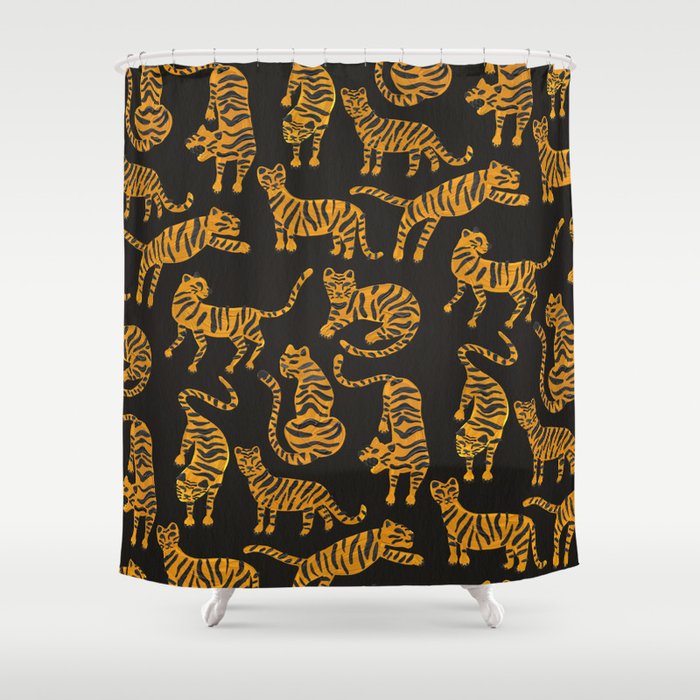 Tiger Collection – Black & Orange Shower Curtain