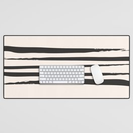 Inkaa - Black Colourful Summer Retro Ink Stripes Design Desk Mat