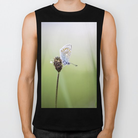 Common Blue Butterfly Biker Tank