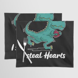 I Steal Hearts Trex Dino For Valentine's Day Placemat