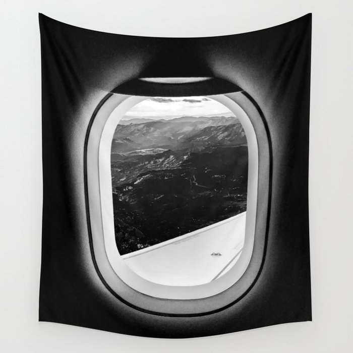 Window Seat Scenic Mountain View from Airplane Wing
