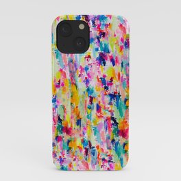 Bright Colorful Abstract Painting in Neons and Pastels iPhone Case