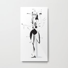 Acupuncture - Emilie Record Metal Print | People, Illustration, Digital, Black and White 