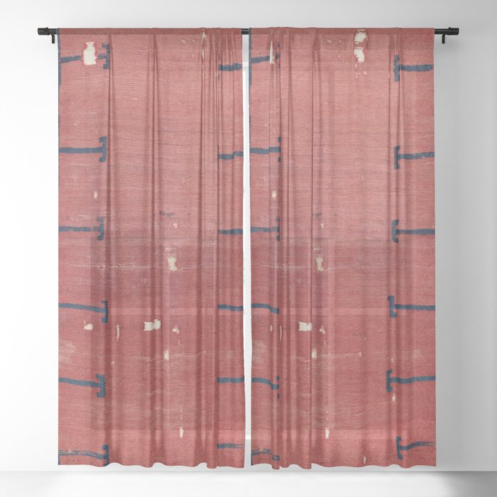 Yüncü  Antique Balikesir Turkish Pile Rug Print Sheer Curtain