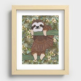 Tropical Sloth Recessed Framed Print