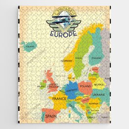 Retro Map Of Europe. Jigsaw Puzzle