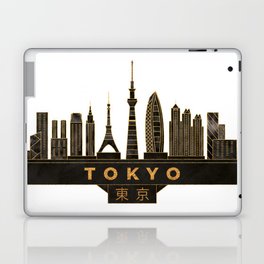 Tokyo Skyline Black and Gold Laptop Skin