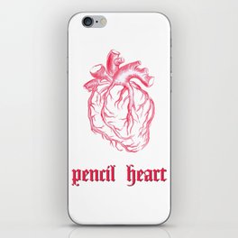 Pencil heart, illustration of a heart iPhone Skin