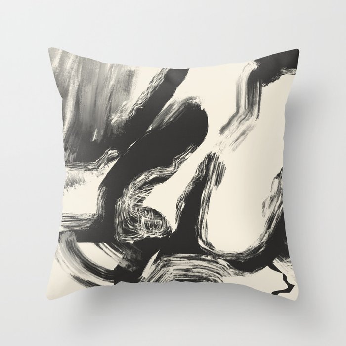 Yoga in action figurative work Throw Pillow