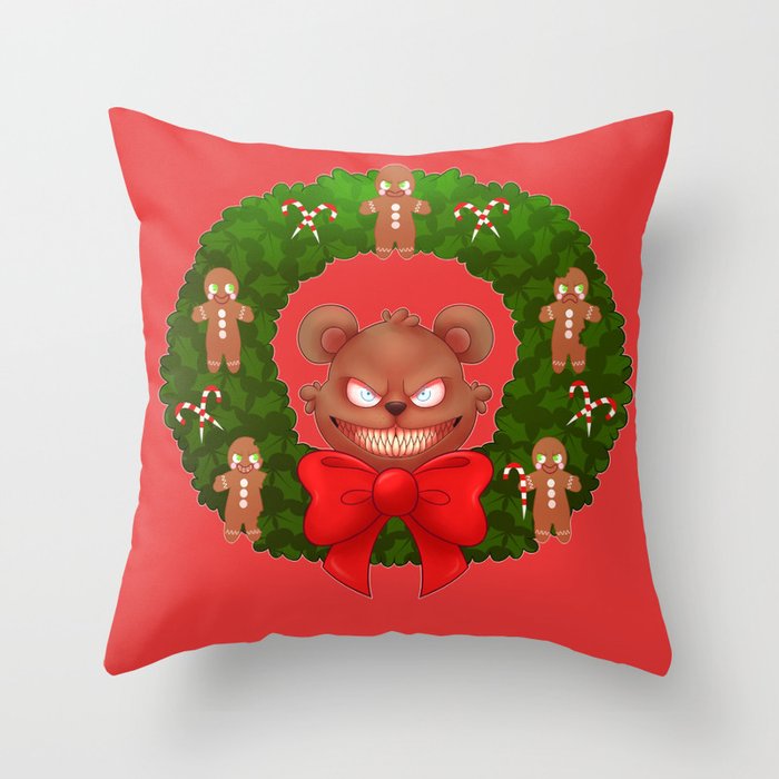 Merry Krampus Throw Pillow