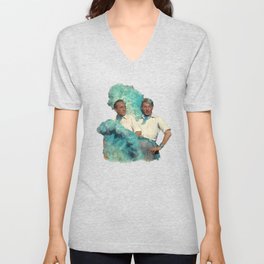 Reprise (Sisters) V Neck T Shirt | Bluefeathers, Classicfilm, Bingcrosby, Watercolor, Iconic, Vintage, Duet, Painting, Whitechristmas, Dannykaye 