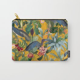 Vintage & Shabby Chic - Sunny Tropical Garden Blue Heron Carry-All Pouch