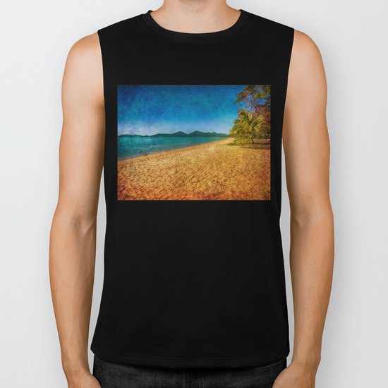 restful beach view Biker Tank