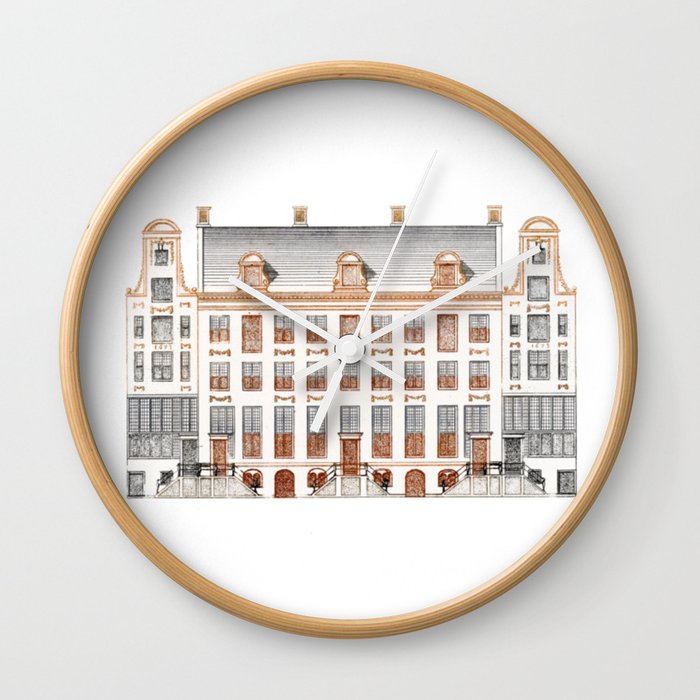 Amsterdam Canal Houses on the Keizersgracht. Souvenir Travel Sticker Magnet Wall Clock