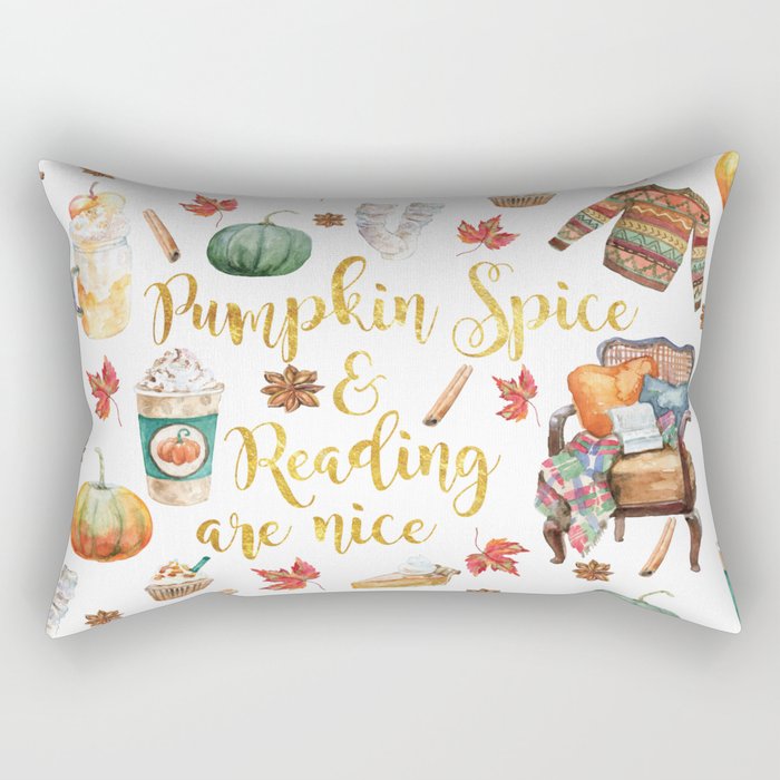 Pumpkin Spice & Reading are Nice Rectangular Pillow