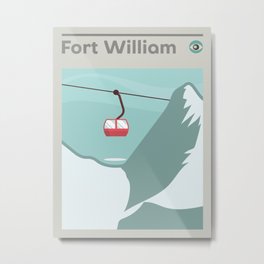 Fort William - Scotland Travel Poster | Mid Century Modern | Mountain Poster | Hiking | Geometric Metal Print | Artdeco, Hiking, 60S, Skiing, Graphicdesign, Midcentury, Swiss, Ski, Scotland, Minimalist 