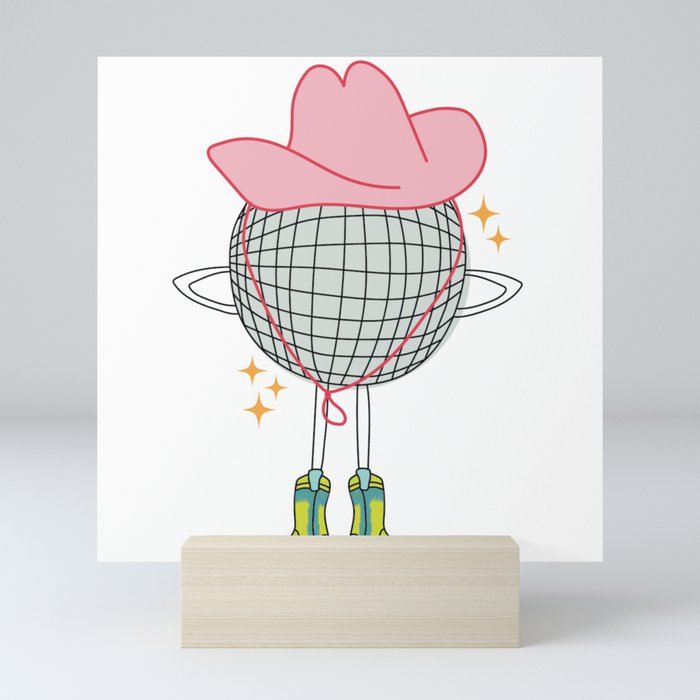 Disco Cowgirl Mini Art Print