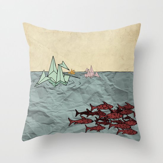 Paper Cranes Throw Pillow