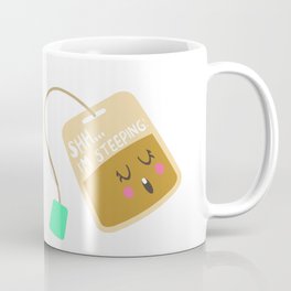 Cute Tea Art  - Shh, I'm Steeping! Kawaii Style Tea Bag Coffee Mug