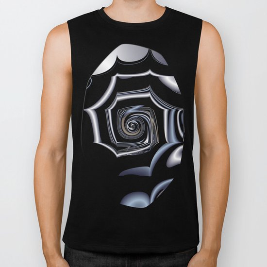TGS Fractal Abstract in Winter Biker Tank