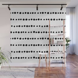 Spotted, Mudcloth, White and Black, Boho Print Wall Mural