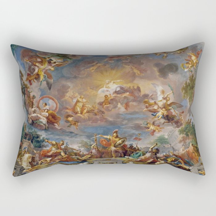 Ceiling in the Villa Borghese, Rome. The Apotheosis of Romulus by Mariano Rossi Rectangular Pillow