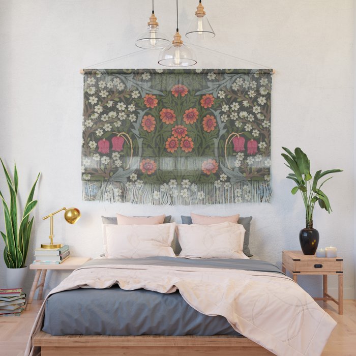 William Morris Vintage Blackthorn Green & Pink 1892