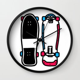 Retro Skateboard 90's Wall Clock