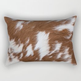 Brown and White Cowhide, Cow Skin Pattern, Farmhouse Decor Rectangular Pillow