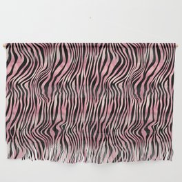 Pink Black Zebra Stripes Pattern Wall Hanging