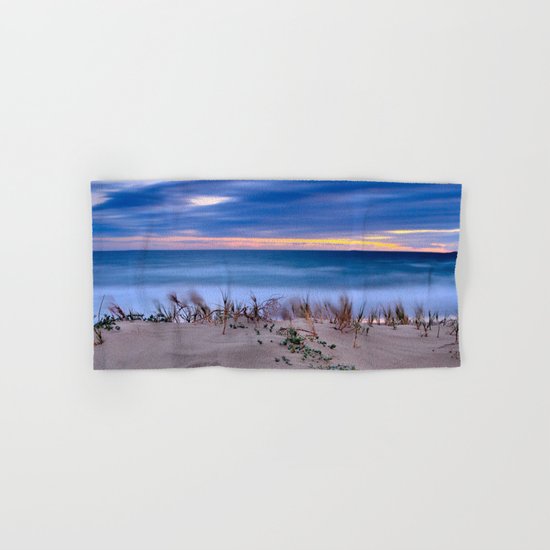 Windy sunset at the beach Hand & Bath Towel
