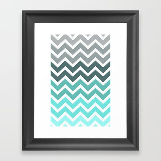 Tiffany Fade Chevron Pattern Framed Art Print