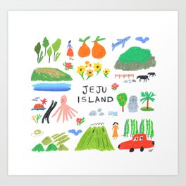Colorful JeJu Island Art Print