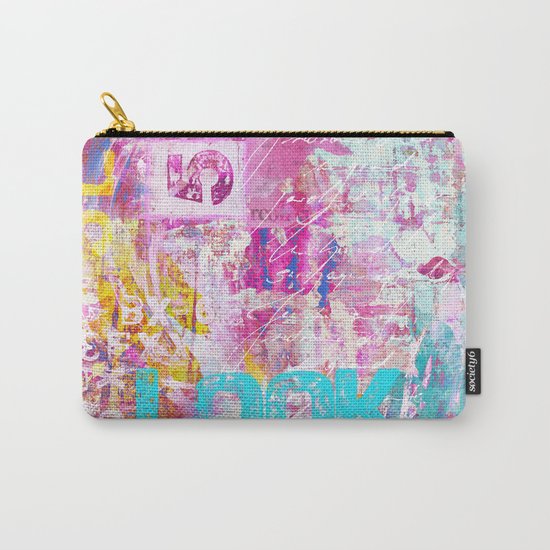 colorful mixed media typography Carry-All Pouch