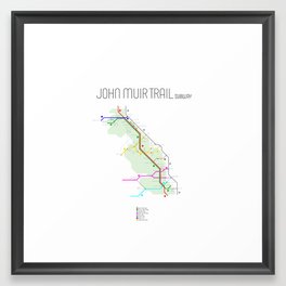John Muir Trail Subway Map Framed Art Print