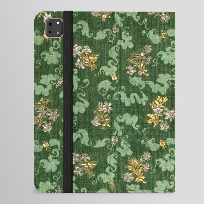 Vintage Distressed Green Floral iPad Folio Case