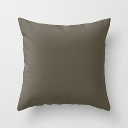 Graphite Dark Brown Grey Solid Color Pairs To Sherwin Williams Muddled Basil SW 7745 Throw Pillow