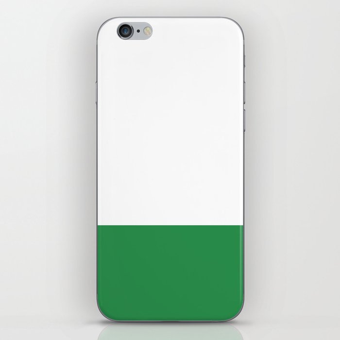    Color Block Green and White iPhone Skin