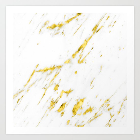 Gold Marble - Yellow Gold Marble Metallic Art Print