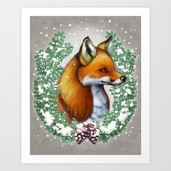 Snowy Fox Art Print