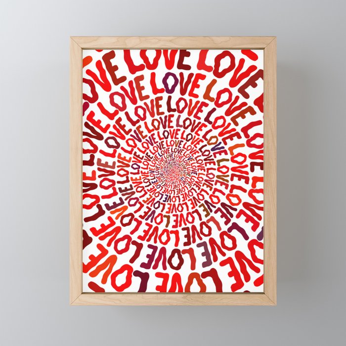Red LOVE Framed Mini Art Print