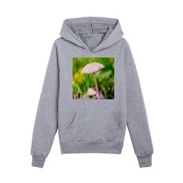 Mushrooms in the Grass. Macro Photography Kids Pullover Hoodies