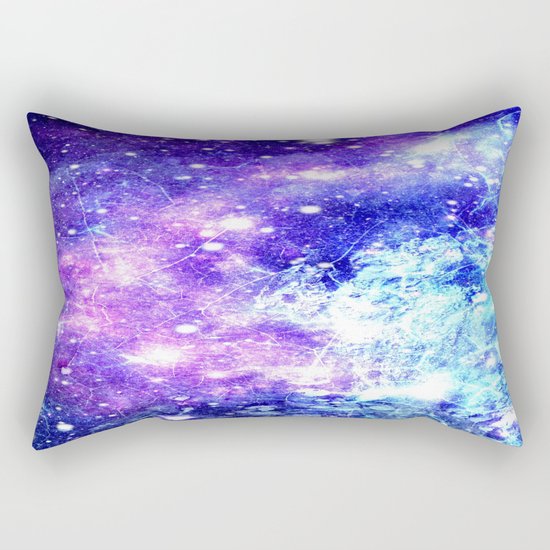Chaotic Space : Galaxy Bright Purple & Blue Rectangular Pillow